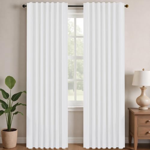 Blackout Curtains for Bedroom (Pure White/Total Blackout / 42"W x 45"L (Pack of 2))