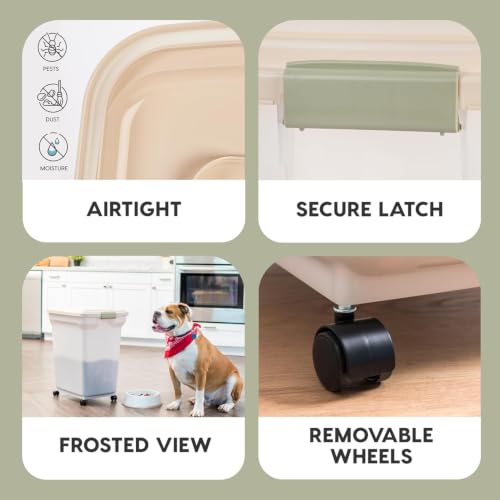 Dog Food Storage Container (58 lbs / Almond/Pearl)