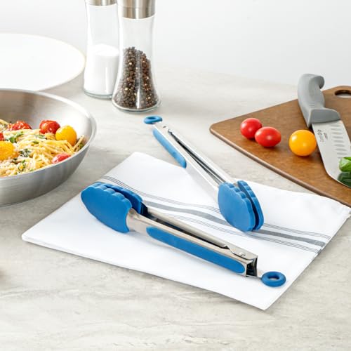 Blue Stainless Steel Kitchen Tong Set (Set / Blue)