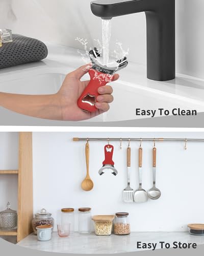 Mason Jar Opener Tool with Soft Touch Handle (Red)