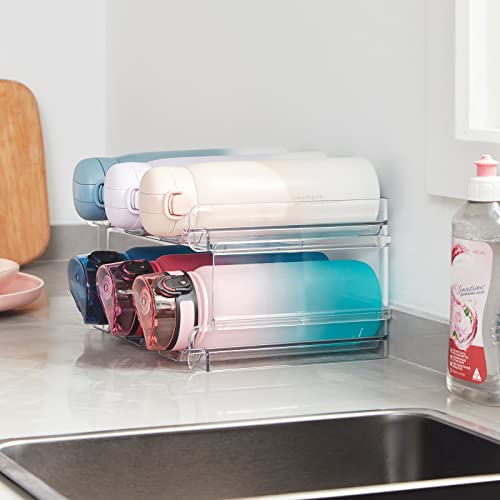 Stackable Water Bottle Organizer for Cabinet (2 Tier-6 Bottle)