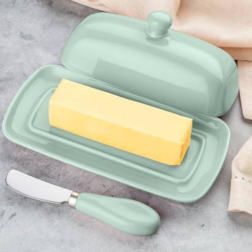 Zulay Butter Dish With Lid For Countertop (Mint)