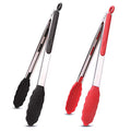 Kitchen Tongs Set of 2 Silicone Tongs in Pinch Test Grade
