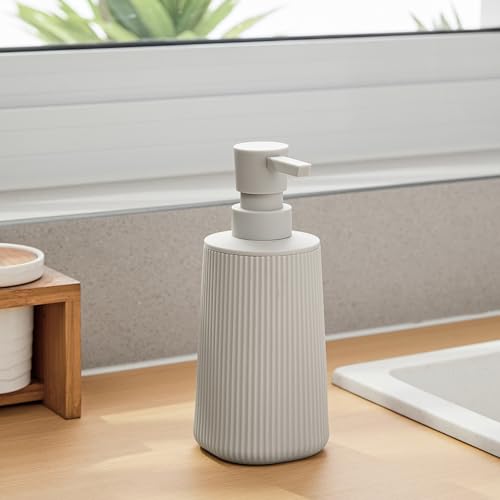 Small Soap Dispenser for Bathroom and Kitchen Matte Beige (Boho Beige)