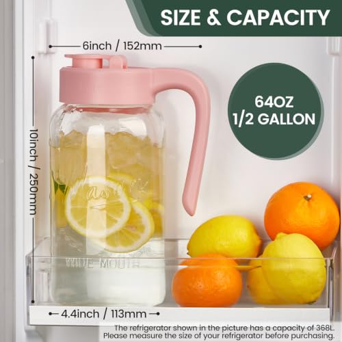 Mason Jar Pitcher (Pink)