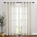 Natural Linen Curtains for Doorway 80 inch Length (52"W x 80"L (Pack of 2) / Natural)