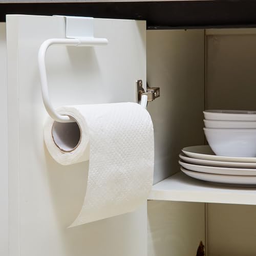 12.9 Inches Cabinet Door Paper Towel Holder (White)