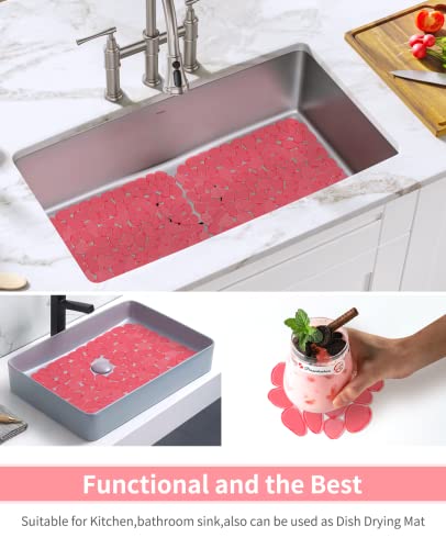 Pebble Sink Mat for Stainless Steel (Red)