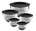 Stainless Steel Mixing Bowls with Airtight Lids Set (Silver/Black / 5 Piece)