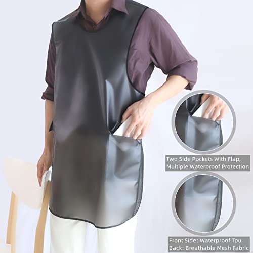 Waterproof Cross Back Apron (1# Style-rounded Edge / White Translucent)