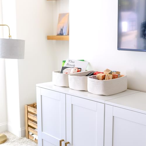 11.8"x8"x4.5” Storage Baskets for Shelves 3 Pack (Off White / 11.8" x 8" x 4.5")