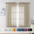 Sheer Curtains 63 Inch Length 2 Panels (Taupe / 42"W x 63"L (Pack of 2))