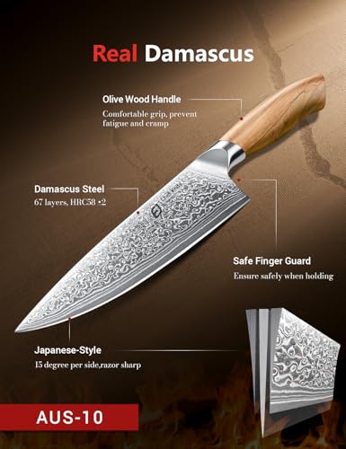 3 Piece Japanese Damascus Steel Knife Set