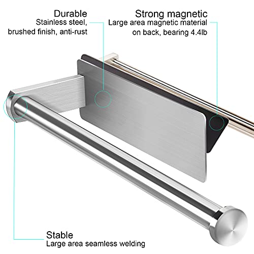 Paper Towel Holders Magnetic Steel Brushed Towel Roll Holders with Strong Magnetic Backing (12.1 inch / Blush)