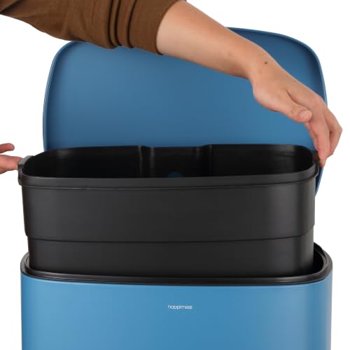 Connor 2 Piece Iron Trash Can (Bright Cobalt Blue)
