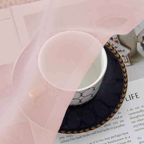 Blush Pink Sheer Curtains 63 Inch Length 2 Panels Set (40"W x 63"L (Pack of 2) / Blush Pink)