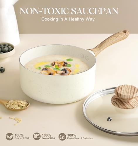 3 Quart Saucepan with Lid (White / 3 Quarts)