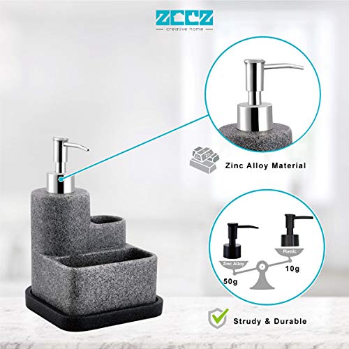 Black Soap Dispenser with Sponge Holder (Granite Effect / 3 in 1)