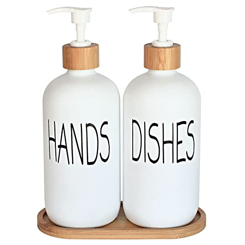 Glass Soap Dispenser Set (Matte White)