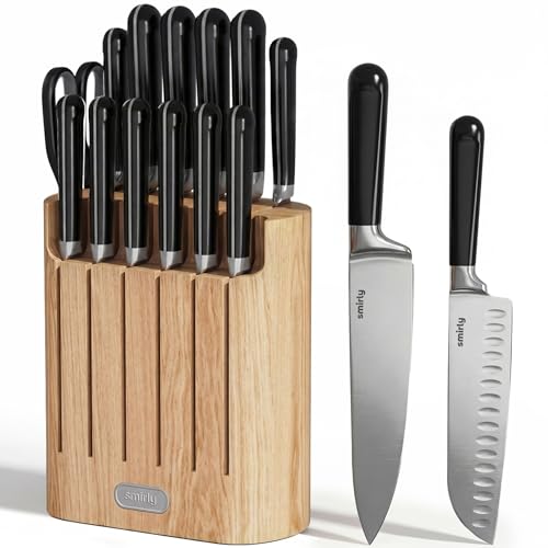 14 Piece Kitchen Knife Set with Block (Black)