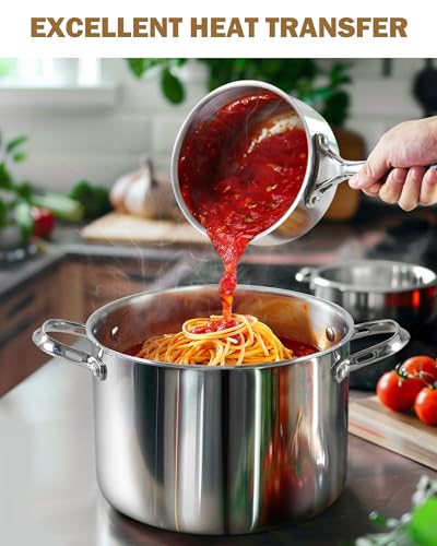 Multi Ply Clad 3 Quart Stainless Steel Saucepan with Glass Lid (3 Quarts)