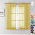 Yellow Sheer Curtains 63 Inch Length 2 Panels (Yellow / 40"W x 63"L (Pack of 2))