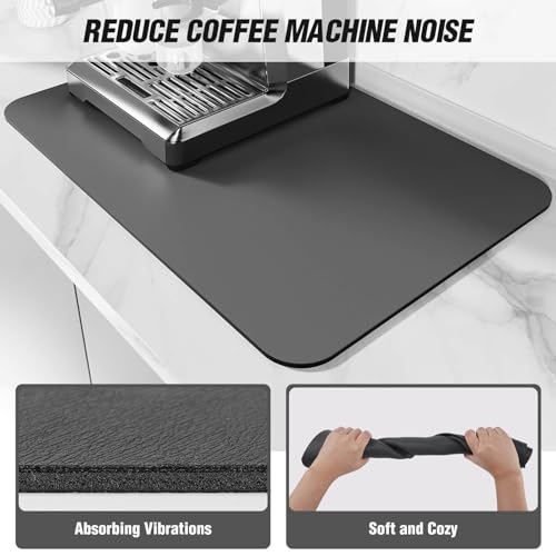 Coffee Mat Dish Drying Mat for Kitchen Counter (31.5" x 17" / Dark Gray)