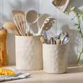 Ceramic Utensil Holder (Vanilla White)