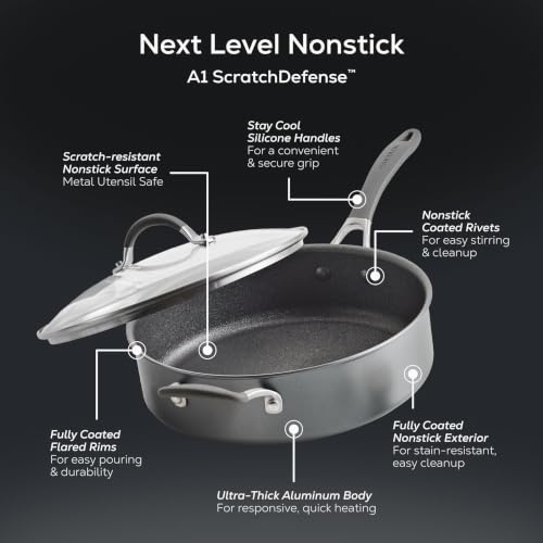 A1 Series Nonstick Induction Sauté Pan with Lid