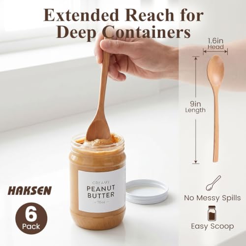 Wooden Spoons for Cooking (9 Inch - 6PCS)