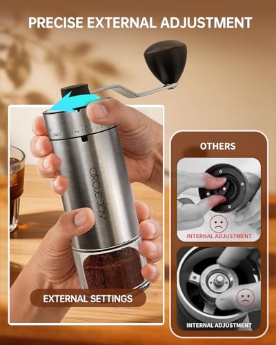 Manual Coffee Grinder with 40 External Adjustable Settings