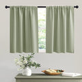 Short Sage Green Blackout Curtains for Small Bedroom Window Cafe (Sage Green / 42"W x 36"L (Pack of 2))