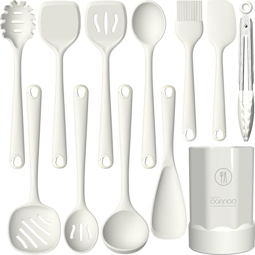 Silicone Kitchen Utensils Set (Cream White)