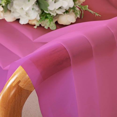 Sheer Curtains 63 Inch Length 2 Panels (Hot Pink / 42"W x 63"L (Pack of 2))