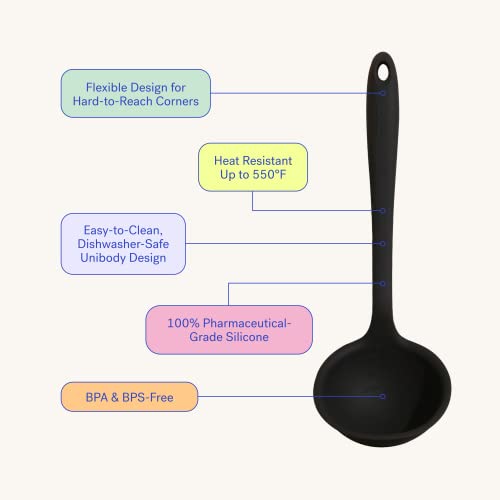 Get It Right Silicone Ladle Spoon (Slate / 3/4 Cup)