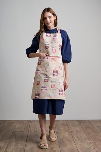 Aprons for women with Pocket 100% Cotton Pack of 1 (098 - Cakes)