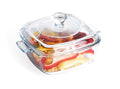 Clear Square Glass Casserole With Lid (0.8-Quart Square)
