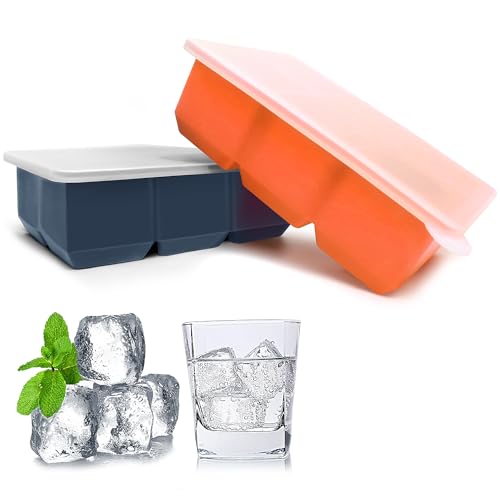 Silicone Ice Cube Trays (Dark Gray and Orange)