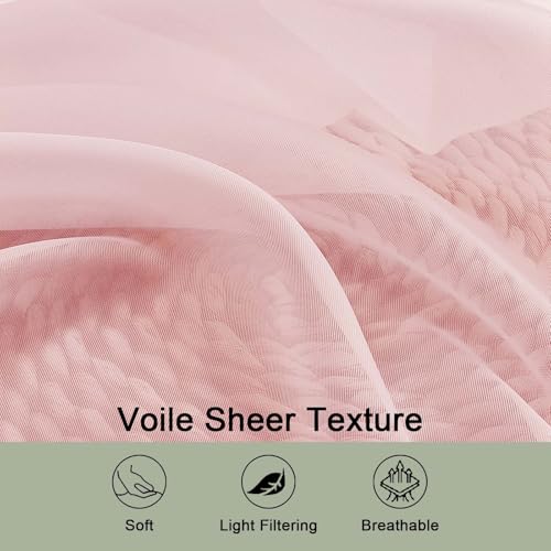Blush Sheer Curtains 120 Inches Long 2 Panels Set (Blush / 59"W x 120"L (Pack of 2))