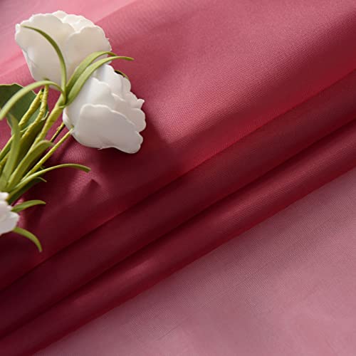 Basic Rod Pocket Sheer Voile Window Curtain Panels Burgundy 1 Pair 2 Panels 52 Width 84 Inch Long for Kitchen Bedroom Children Living Room Yard (Burgundy / 52"W x 84"L (Pack of 2))