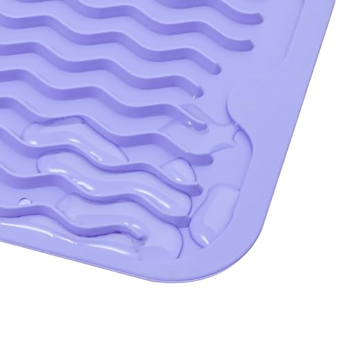 Silicone Dish Drying Mat for Multiple Usage (Light Purple / 17"L x 6"W)