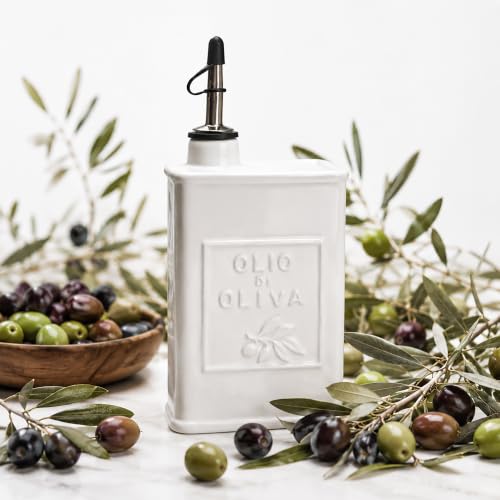 White Ceramic Oil Bottle