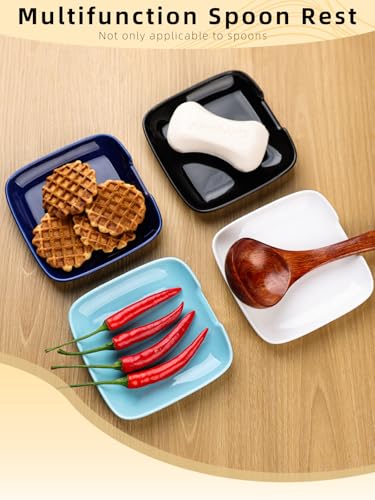 Ceramic 4.75 Inches Spoon Rest for Stove Top (Navy)
