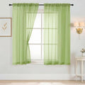 Sheer Curtains 63 Inch Length 2 Panels (42"W x 63"L (Pack of 2) / Lime)