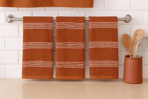 Terracotta Orange Rust Kitchen Dish Towels (Rainah Rust)