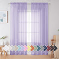 Lavender Sheer Curtains 72 Inches Long 2 Panels for Living Room (Lavender / 42"W x 72"L (Pack of 2))