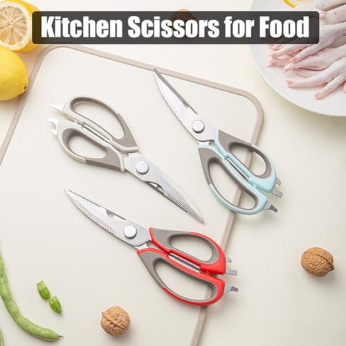 2 Pcs Heavy Duty Kitchen Shears for Food (White+blue)