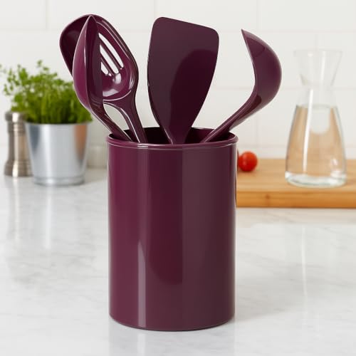 Calypso BasicsMultipurpose Cookware Storage Crock (Utensil Holder / Plum)
