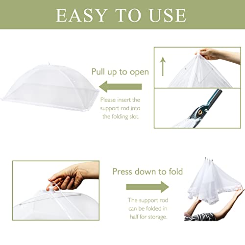 Food Covers Food Tent for Outside Mesh to Keep Bugs away (White-2extralarge)