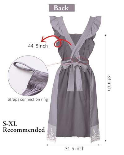 Vintage Aprons for Women (Grey)
